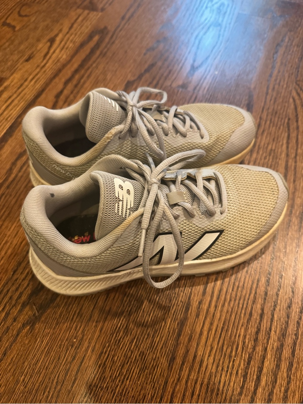 New Balance Turf Kids Light Gray Mesh Athletic Sneakers